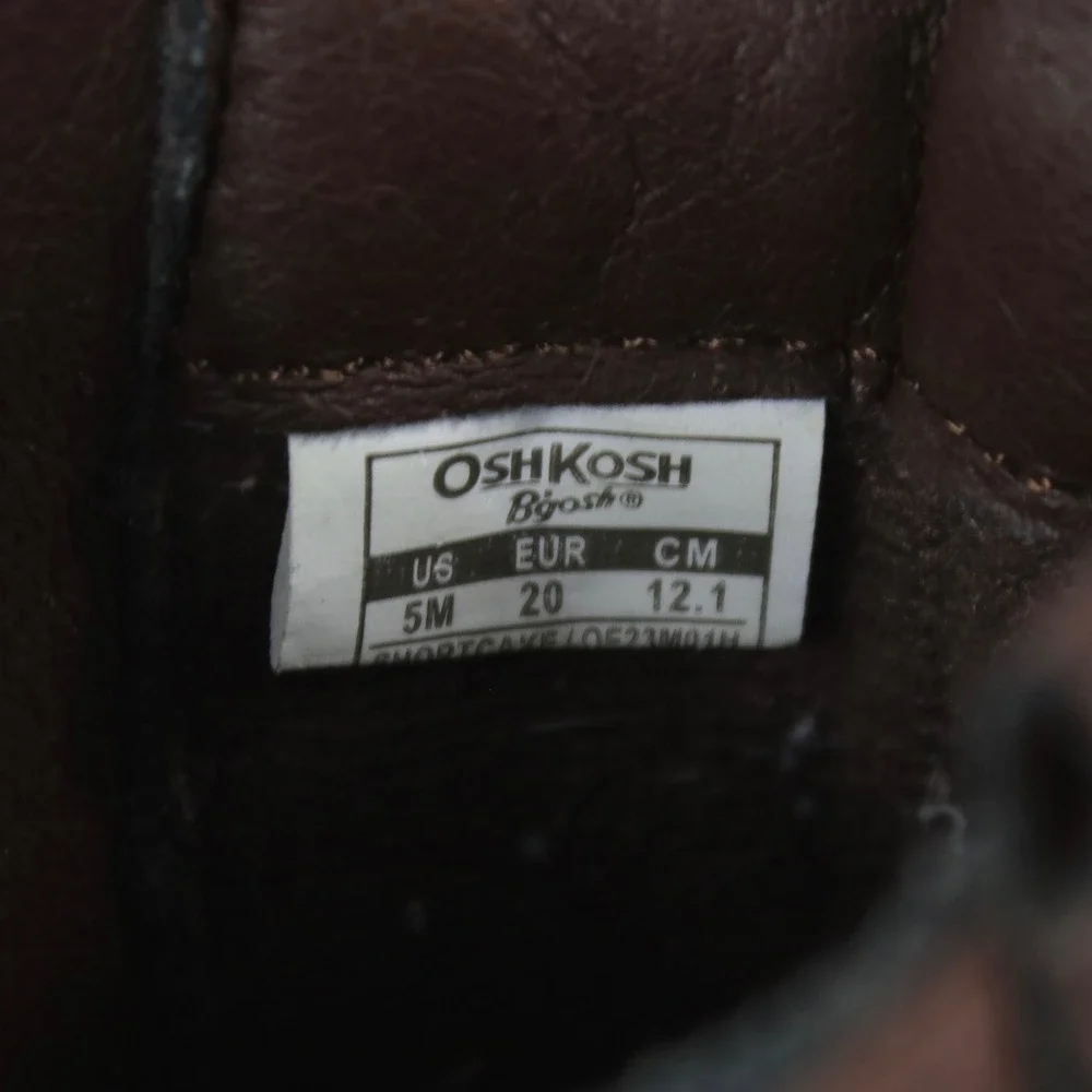 OshKosh Bgosh Shortcake Brown Buckle Zip Ankle Boots Girl's Size 5M‎